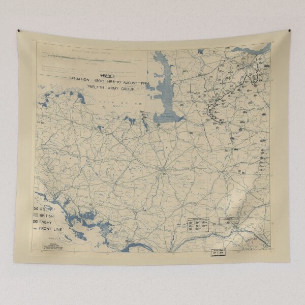 Item preview, August 10 1944 World War II HQ Twelfth Army Group situation map designed and sold by allhistory.