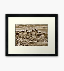 THREE AND A HALF BUSES IN TRITONE Framed Print