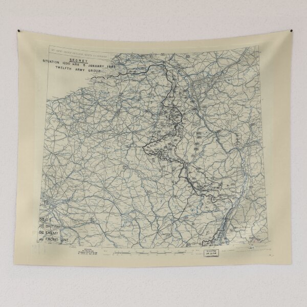 Item preview, January 5 1945 World War II HQ Twelfth Army Group situation map designed and sold by allhistory.