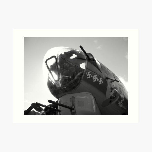 B17 Nose In The Air Black&White Art Print