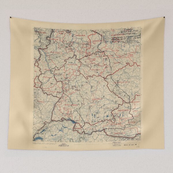 Item preview, June 16 1945 World War II HQ Twelfth Army Group situation map designed and sold by allhistory.