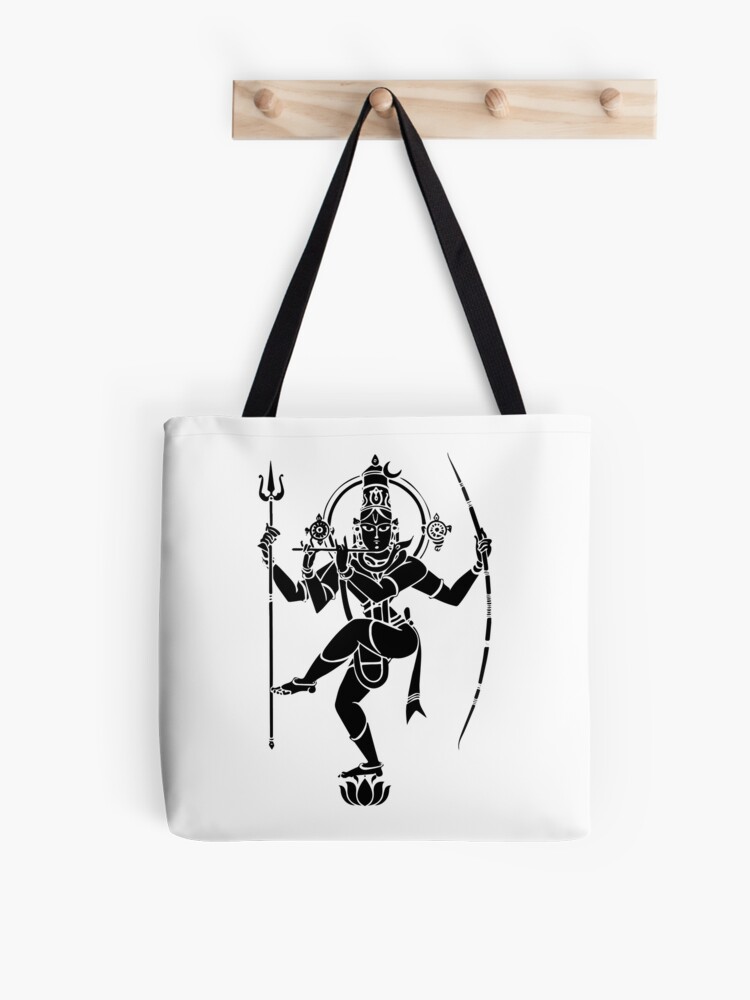 Buy Handpainted balloon tote bag- Krishna inspired design – Sumaavi