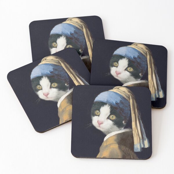 Item preview, Cat with a pearl earring designed and sold by Delphimages Art.