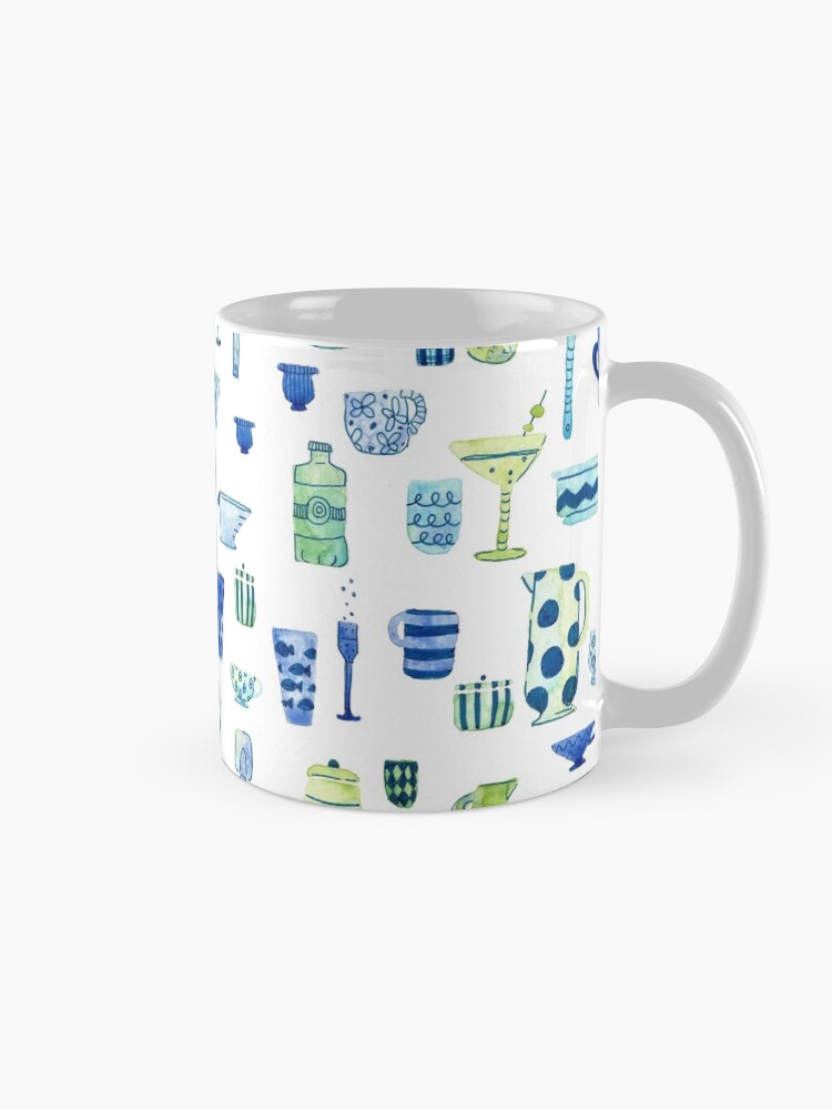 Alternate view of Hand Painted Watercolor Kitchen Pattern - Midcentury Mocktails Mug