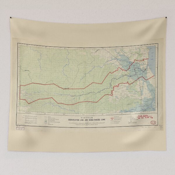 Item preview, Vietnam Demarcation Line and Demilitarized Zone Map (1957) designed and sold by allhistory.