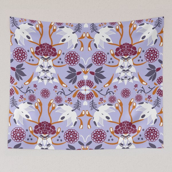 Item preview, Danish Scandinavian Folk art pattern, Lavender Hydrangeas   designed and sold by Bryn Forrester.