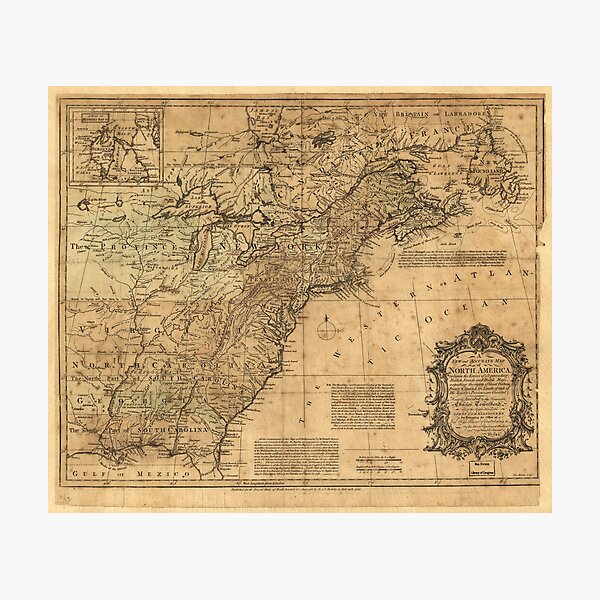 Item preview, Map of North America by Thomas Kitchin (1755) designed and sold by allhistory.