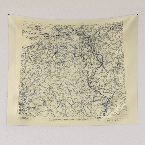 Item preview, March 12 1945 World War II HQ Twelfth Army Group situation map designed and sold by allhistory.