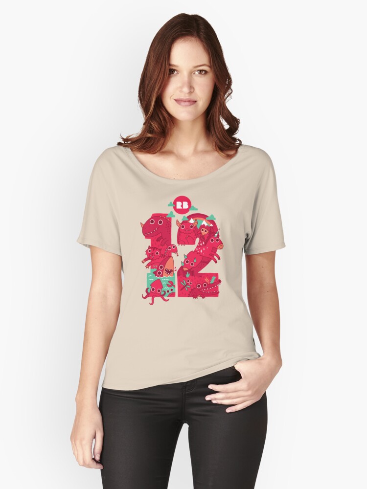 Thumbnail 1 of 3, Relaxed Fit T-Shirt, Redbubble's 12th Birthday designed and sold by DinoMike.