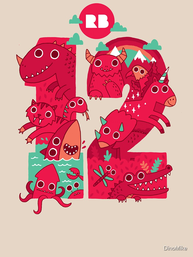 Thumbnail 3 of 3, Relaxed Fit T-Shirt, Redbubble's 12th Birthday designed and sold by DinoMike.