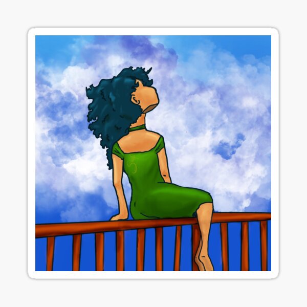Curly Gazer Sticker