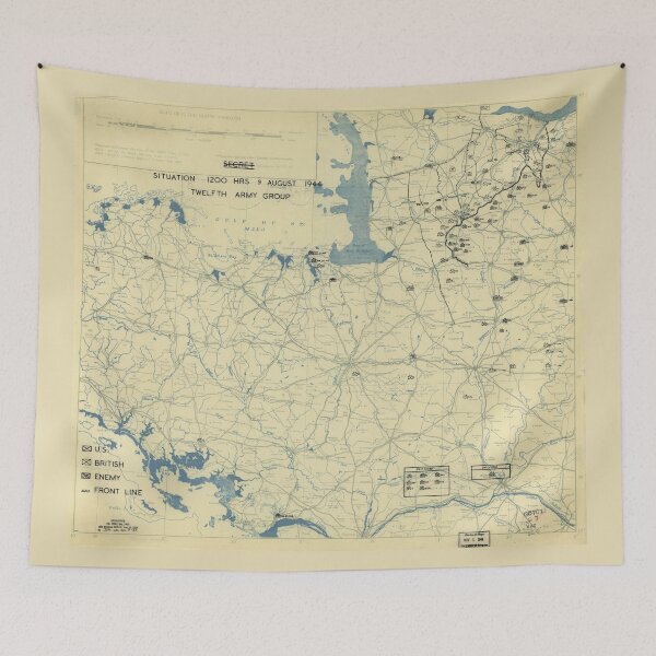 Item preview, August 9 1944 World War II HQ Twelfth Army Group situation map designed and sold by allhistory.