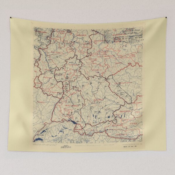 Item preview, July 6 1945 World War II HQ Twelfth Army Group situation map designed and sold by allhistory.