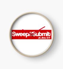 Jiu jitsu Sweep or Submit T-shirt Clock