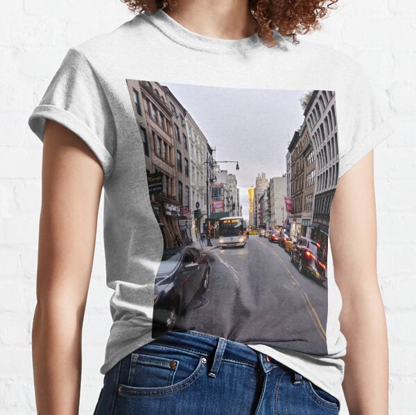 #NewYorkCity New York City #Neighbourhood, #Street, #Road, Lane, Urban area, #City, Town, Downtown, Human settlement Classic T-Shirt