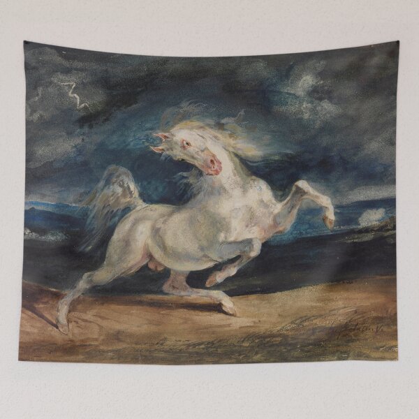 Item preview, Horse Frightened by Lightning by Eugène Delacroix (1825 - 1829) designed and sold by allhistory.