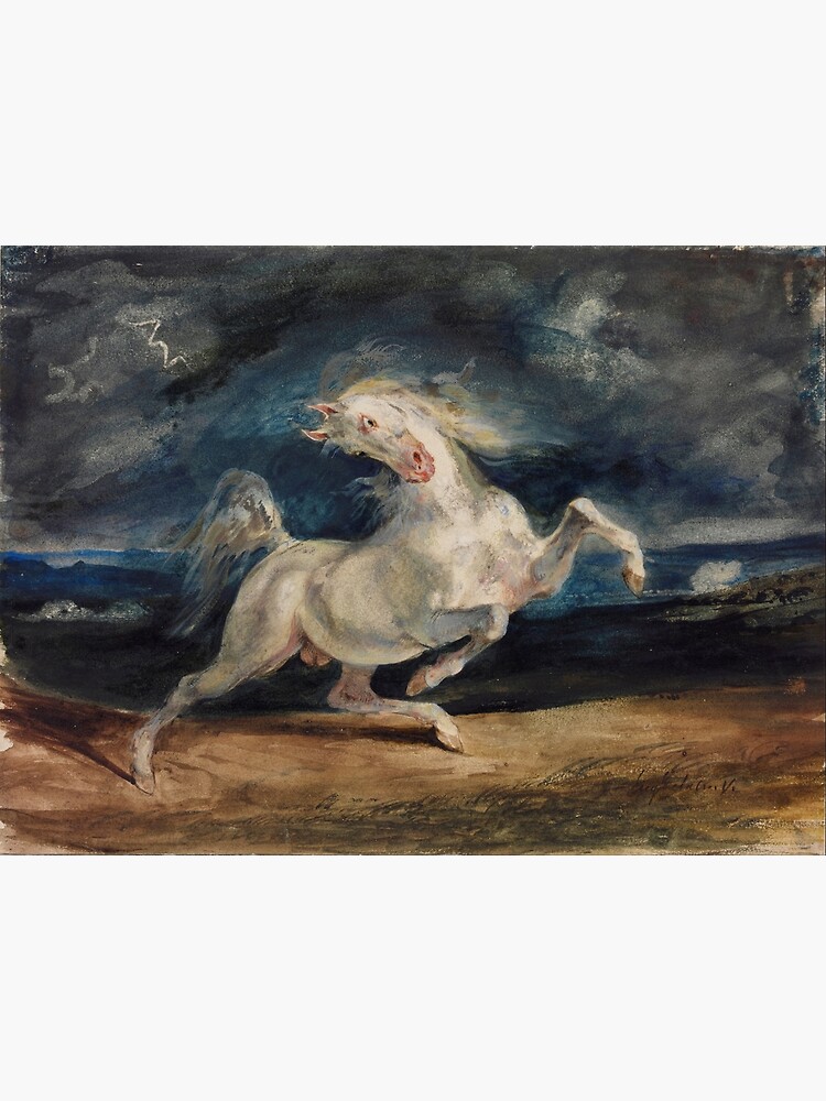 Discover Horse Frightened by Lightning by Eugène Delacroix (1825 - 1829) Premium Matte Vertical Poster