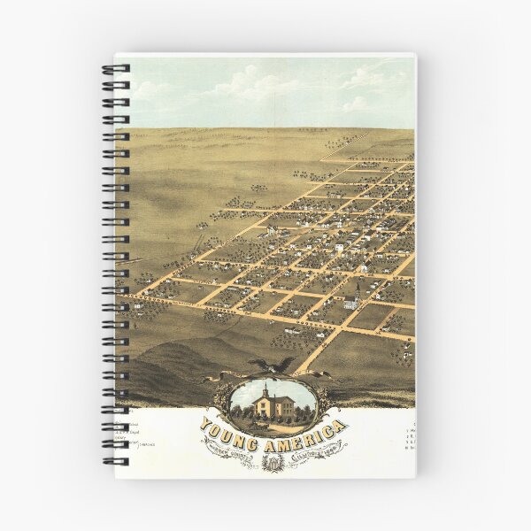 Item preview, Bird's eye view Map of Young America Warren County Illinois (1869) designed and sold by allhistory.