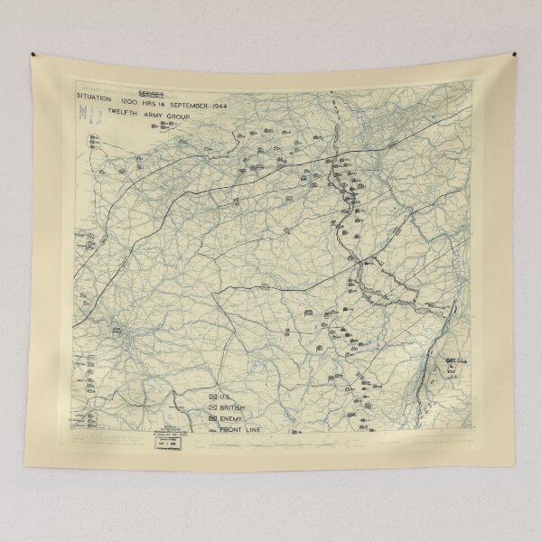Item preview, September 16 1944 World War II HQ Twelfth Army Group situation map designed and sold by allhistory.