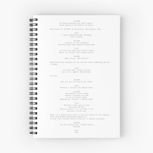 Item preview, call me by your name movie script designed and sold by tablespoon.