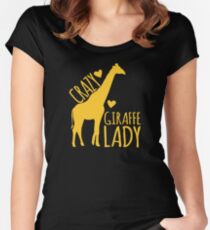 CRAZY Giraffe Lady Women's Fitted Scoop T-Shirt