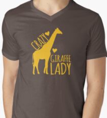 CRAZY Giraffe Lady Men's V-Neck T-Shirt