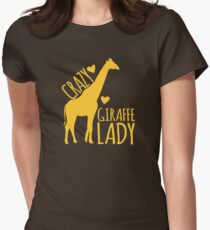 CRAZY Giraffe Lady Women's Fitted T-Shirt
