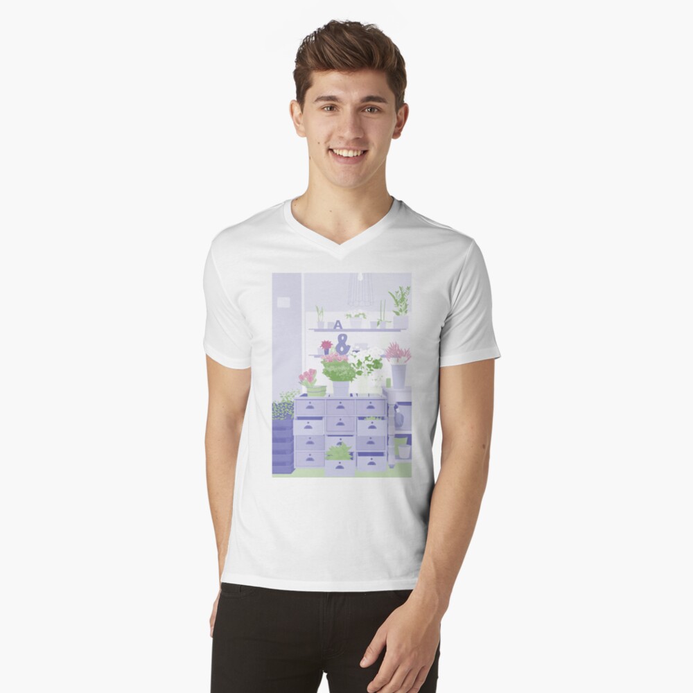 Vista previa del artículo con la obra «Camiseta de cuello en V», diseñado y vendido por paulahurtado.