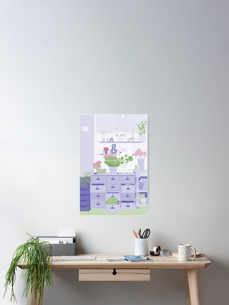 Imagen 2 de 3, Póster con la obra Pequeña floristeria de Venecia, diseñada y vendida por paulahurtado.