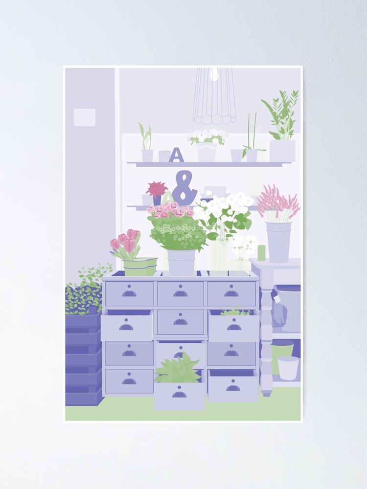 Imagen 1 de 3, Póster con la obra Pequeña floristeria de Venecia, diseñada y vendida por paulahurtado.