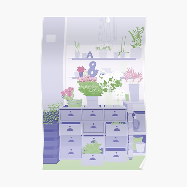 Pequeña floristeria de Venecia Póster