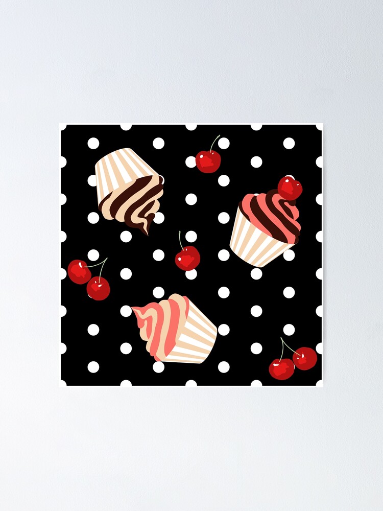 Alternate view of Rockabilly Cherry Cupcakes Poster