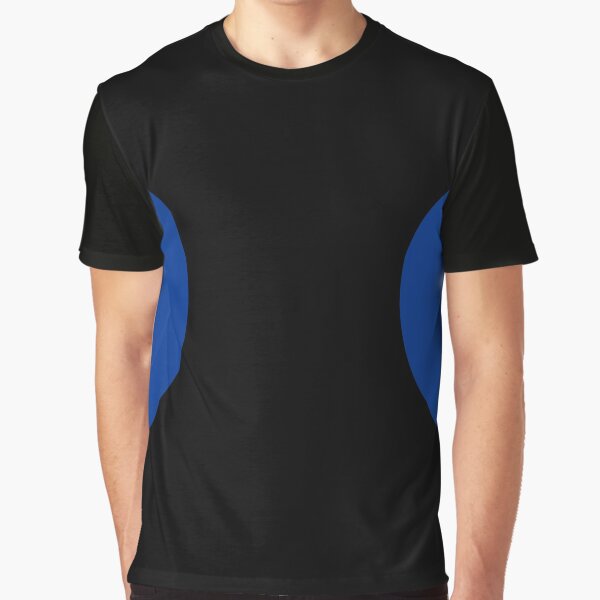 black and royal blue graphic tee