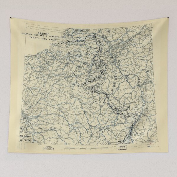 Item preview, January 6 1945 World War II HQ Twelfth Army Group situation map designed and sold by allhistory.