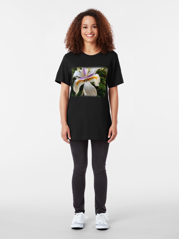 Alternate view of Fortnight Lily (Dietes) from A Gardener's Notebook Slim Fit T-Shirt
