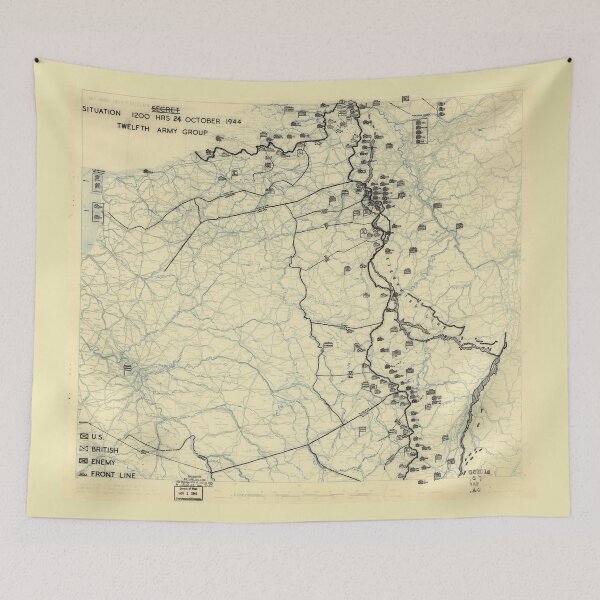 Item preview, October 24 1944 World War II HQ Twelfth Army Group situation map designed and sold by allhistory.