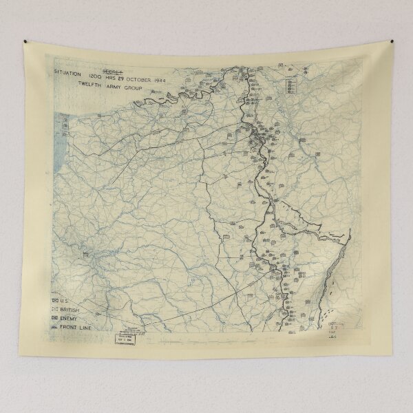 Item preview, October 29 1944 World War II HQ Twelfth Army Group situation map designed and sold by allhistory.