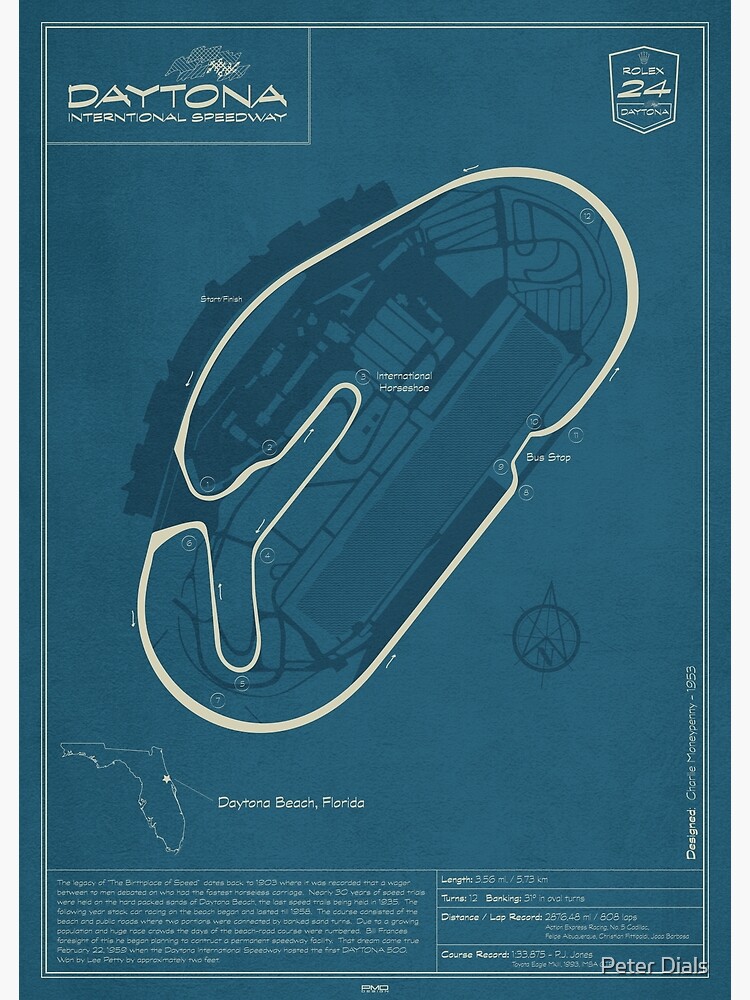 Disover Daytona International Speedway - 24 hours of Daytona Premium Matte Vertical Poster