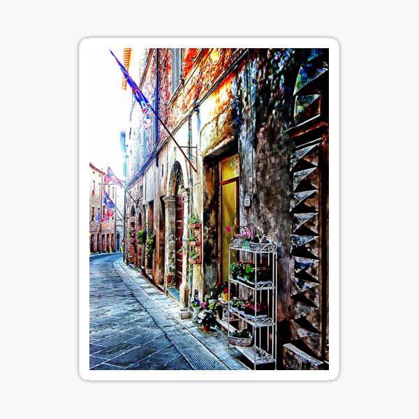 Street Lined With Flags Citta della Pieve Sticker