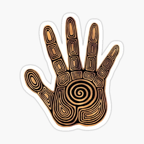 Item preview, Spiral Hand Print - Gold and Black designed and sold by Olooriel.