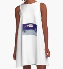Rocket orbiting Mars A-Line Dress