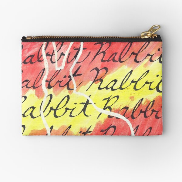 Warm Watercolor Ombre Rabbit Zipper Pouch