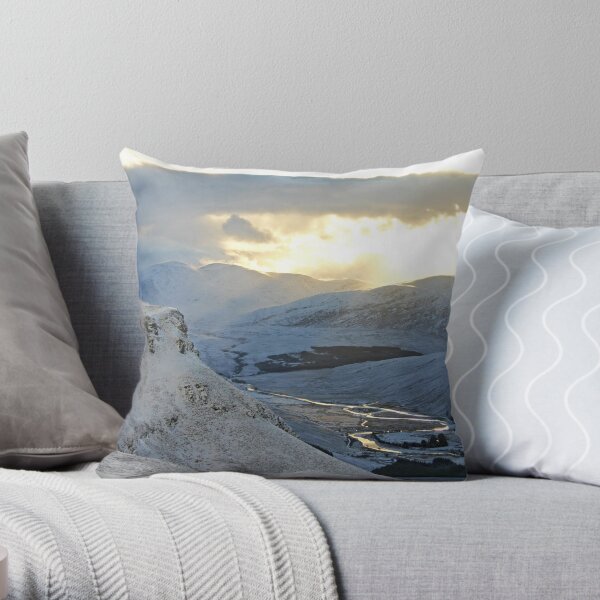 Winter Afternoon, Strath More, Sutherland Throw Pillow