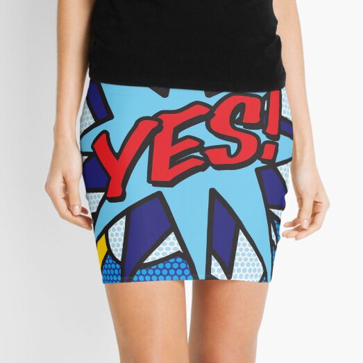 YES Pop Art Comic Book Modern Fun Mini Skirt