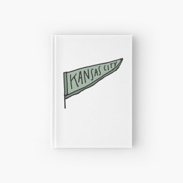 Kansas City hand-drawn pennant - greens Hardcover Journal