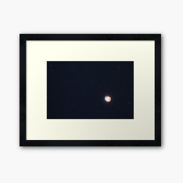 Super Blood Wolf Moon Lunar Eclipse over texas Framed Art Print