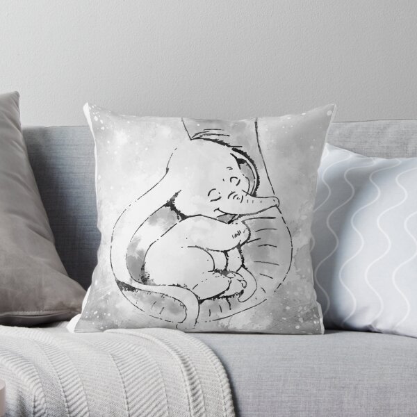 Dumbo and his mother Throw Pillow