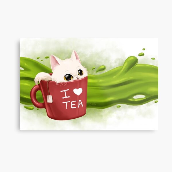 Tea cat Impression métallique