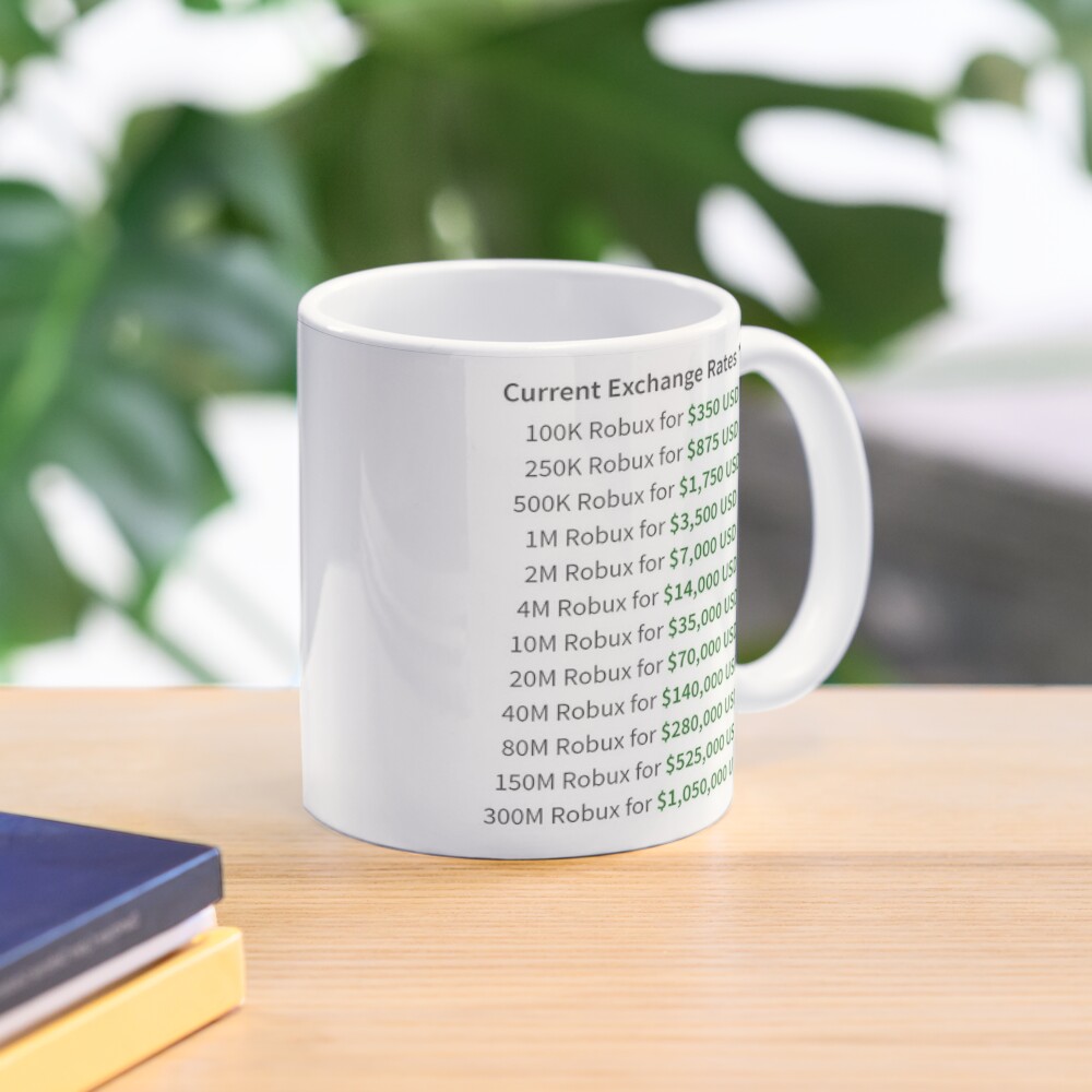 Devex Rates Mug By Steadyonrbx Redbubble - 35 000robux