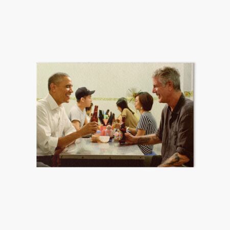 anthony bourdain and barack obama poster Art Board Print